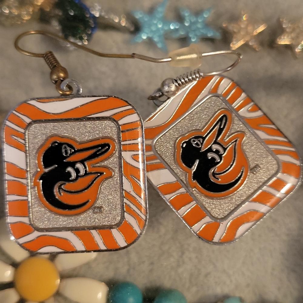 MLB Baltimore Orioles Zebra Earrings